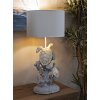 Mauro Ferretti stolná lampa korytnačka E27 30,5x63,5 cm bielo-sivá
