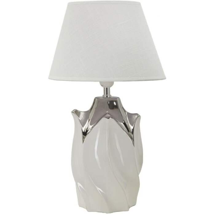 Mauro Ferretti stolná lampa Shiney E27 30x51 cm biela strieborná