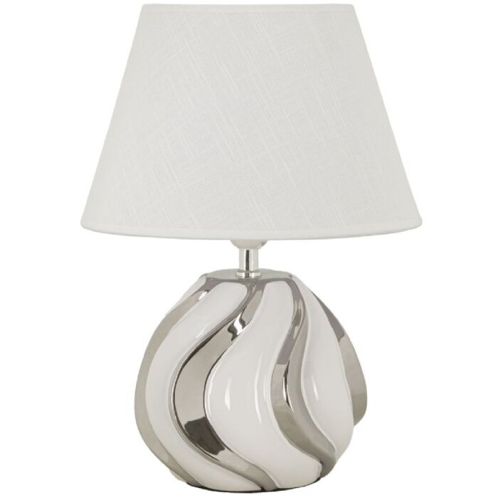 Mauro Ferretti stolná lampa Shiney E27 30x42 cm biela strieborná