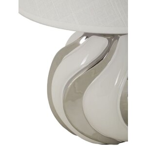 Mauro Ferretti stolná lampa Shiney E27 30x42 cm biela strieborná