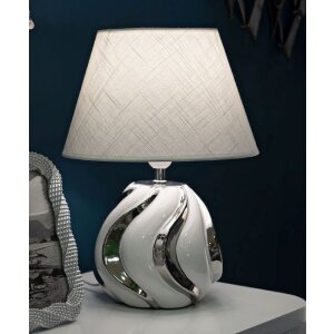 Mauro Ferretti stolná lampa Shiney E27 30x42 cm biela strieborná