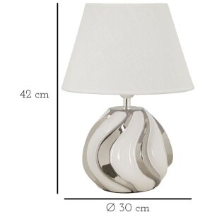 Mauro Ferretti stolná lampa Shiney E27 30x42 cm biela strieborná