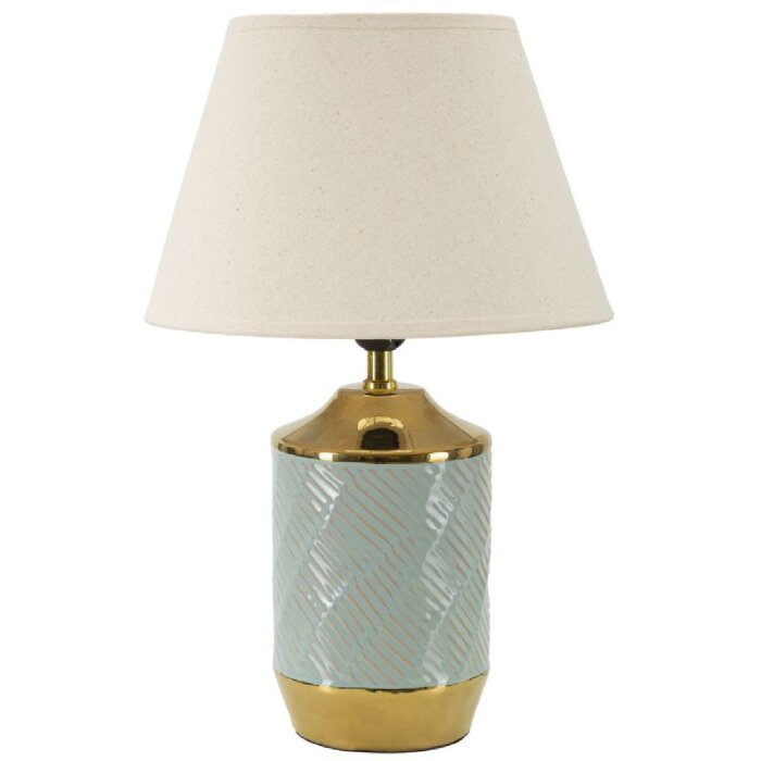 Mauro Ferretti stolná lampa Kapstadt E27 30x47 cm svetlomodrá zlatá