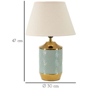 Mauro Ferretti stolná lampa Kapstadt E27 30x47 cm svetlomodrá zlatá