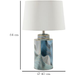 Mauro Ferretti stolná lampa Keramická Elegancia Ø 40x64 cm modrá