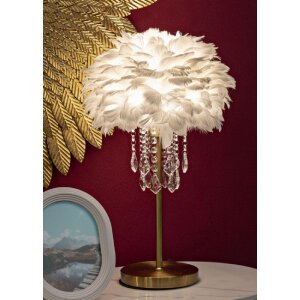 Mauro Ferretti stolná lampa Diamon E27 30x55 cm biela zlatá
