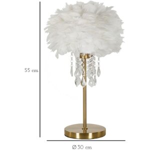 Mauro Ferretti stolná lampa Diamon E27 30x55 cm biela zlatá