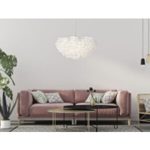 Mauro Ferretti Stropné svietidlo Feder E27 Ø 60x30 cm biele