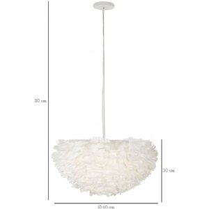 Mauro Ferretti Stropné svietidlo Feder E27 Ø 60x30 cm biele