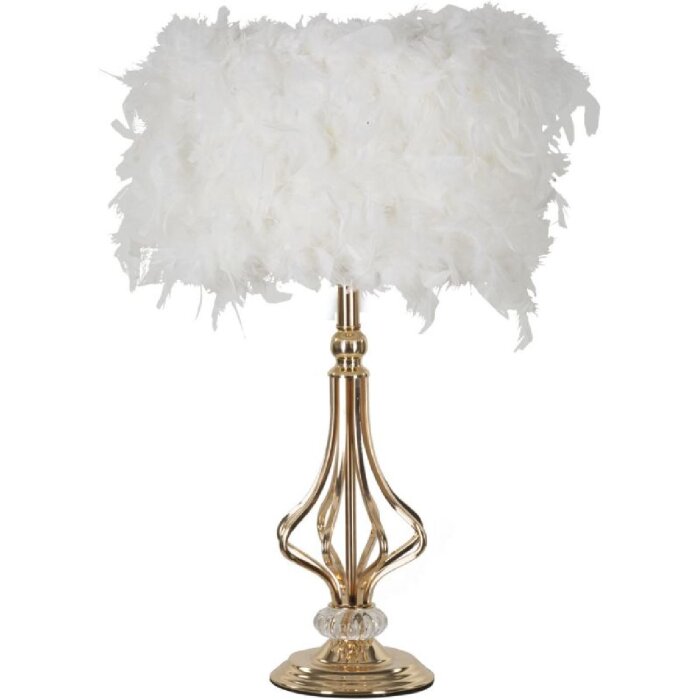 Mauro Ferretti stolná lampa Tarty E27 25x54 cm biela zlatá