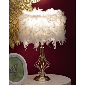 Mauro Ferretti stolná lampa Tarty E27 25x54 cm biela zlatá