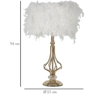 Mauro Ferretti stolná lampa Tarty E27 25x54 cm biela zlatá