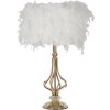 Mauro Ferretti stolná lampa Tarty E27 25x54 cm biela zlatá