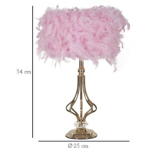 Mauro Ferretti stolná lampa Tarty E27 25x54 cm ružovo-zlatá