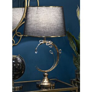 Mauro Ferretti stolná lampa Bruxelles E27 36x65 cm čierna zlatá
