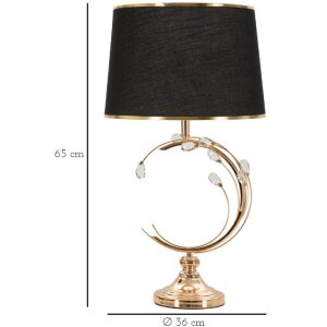 Mauro Ferretti stolná lampa Bruxelles E27 36x65 cm čierna zlatá