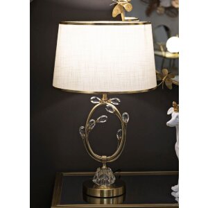 Mauro Ferretti Stolná lampa Versailles Zlatá Biela Ø 36x60cm