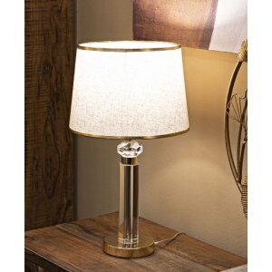 Mauro Ferretti Stolná lampa Praga Zlátistá Ø 30x52,5 cm