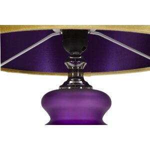 Mauro Ferretti stolná lampa Milva Zwei E27 fialová zlatá 32,5x57,5 cm