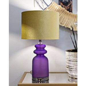 Mauro Ferretti stolná lampa Milva Zwei E27 fialová zlatá 32,5x57,5 cm