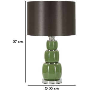 Stolná lampa Eva Drei E27 Ø 32,5x55 cm zelená čierna