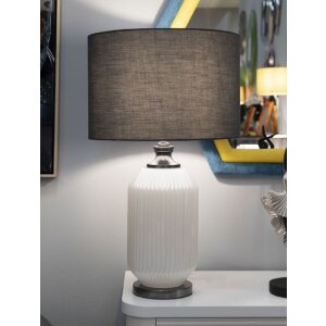 Ferretti Stolná lampa Veselosť biela šedá 37,5x65 cm