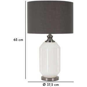 Ferretti Stolná lampa Veselosť biela šedá 37,5x65 cm