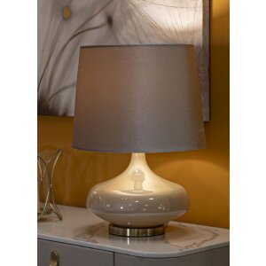 Mauro Ferretti Stolná lampa Perly Rund E27 Ø 35x50,5 cm perleťová