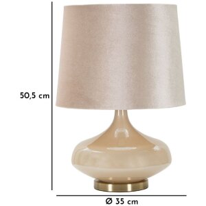 Mauro Ferretti Stolná lampa Perly Rund E27 Ø 35x50,5 cm perleťová