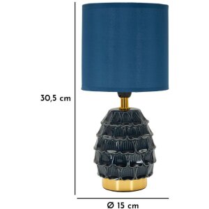 Lampka nocna Mauro Ferretti Pigny niebieska Ø 15x30.5 cm