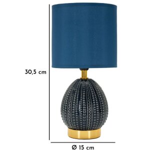 Mauro Ferretti stolná lampa Flavi, modrá, Ø 15x30,5 cm