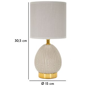 Mauro Ferretti stolná lampa Flavi E14 15x30,5 cm sivá