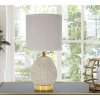 Mauro Ferretti stolná lampa Flavi E14 15x30,5 cm sivá