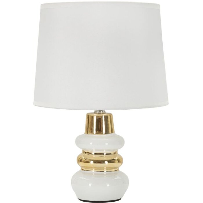 Mauro Ferretti Stolová lampa Liara biela a zlatá Ø 23x32 cm