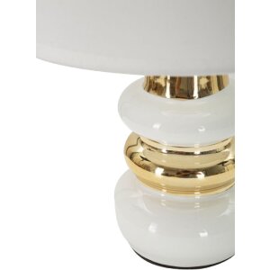 Mauro Ferretti Stolová lampa Liara biela a zlatá Ø 23x32 cm