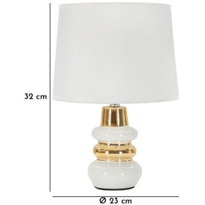 Mauro Ferretti Stolová lampa Liara biela a zlatá Ø 23x32 cm