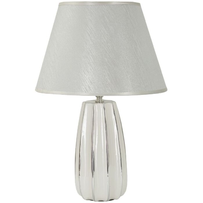Mauro Ferretti stolná lampa Emmi E27 Ø 30x45 cm biela strieborná