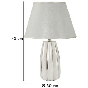 Mauro Ferretti stolná lampa Emmi E27 Ø 30x45 cm biela strieborná