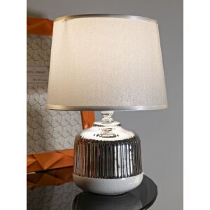 Mauro Ferretti stolná lampa Lucina E14 20x29 cm biela strieborná