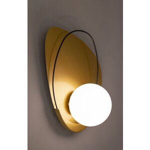 Mauro Ferretti nástenná lampa Kruh E27 28x17x32 cm zlatá čierna biela