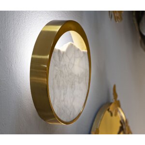 Mauro Ferretti nástenná lampa mramor E14 zlatá 24x6x24 cm