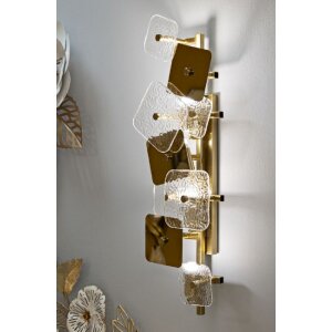 Mauro Ferretti nástenné svietidlo Glassy E14 24x13x76cm zlato prírodné