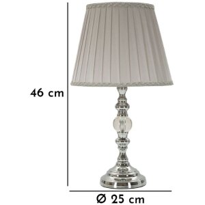 Mauro Ferretti stolná lampa Tilly E27 Ø 25x46 cm strieborná