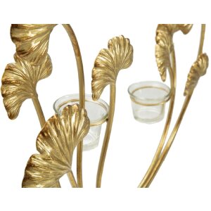Svetlý držiak sviečok Iris 50x12x55 cm zlato čierna