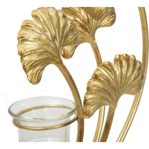 Svetlý držiak sviečok Iris 50x12x55 cm zlato čierna