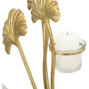 Svetlý držiak sviečok Iris 50x12x55 cm zlato čierna