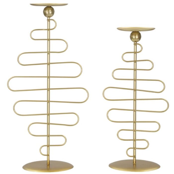 Mauro Ferretti svietnik Alid – 2-dielna súprava 25x16x51 & 20x16x43 cm gold