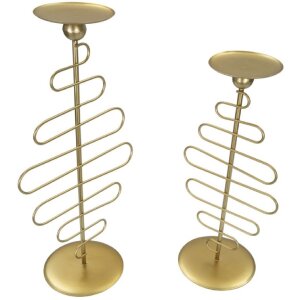 Mauro Ferretti svietnik Alid – 2-dielna súprava 25x16x51 & 20x16x43 cm gold