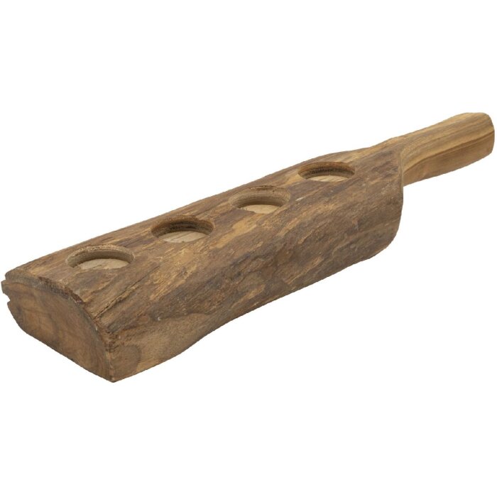 Mauro Ferretti svietnik Teak 4-miestny 51x14x6 cm hnedý