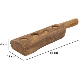 Mauro Ferretti svietnik Teak 4-miestny 51x14x6 cm hnedý